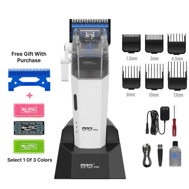 MRD PRO CYBORG BLPU Motor Professional Cordless Hair Clipper –WHITE